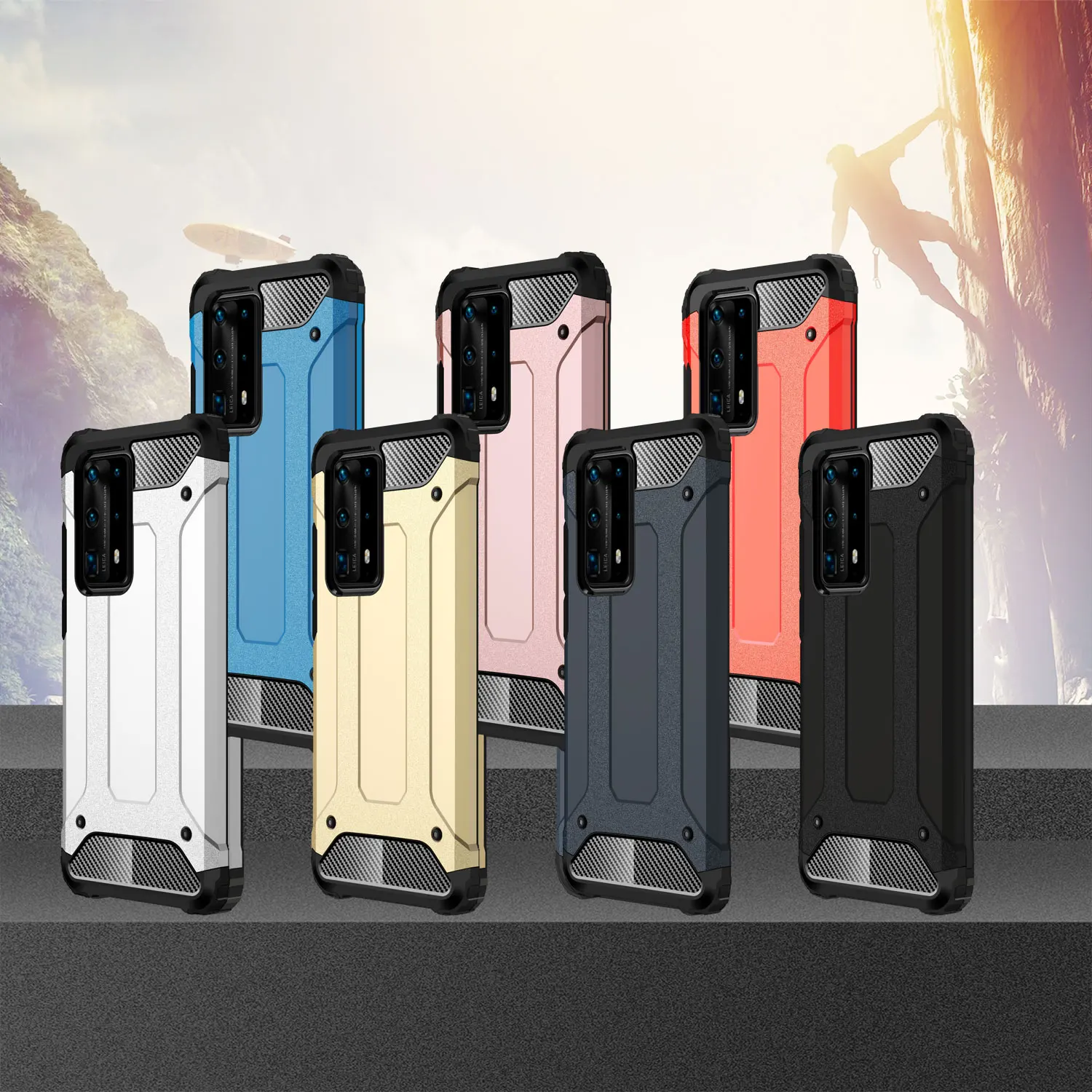 Soft TPU + Hard PC Case for Huawei P40 Pro Protective Phone Back Cover Coque HUAWEI Pro+ 2020 Bags | Мобильные телефоны и