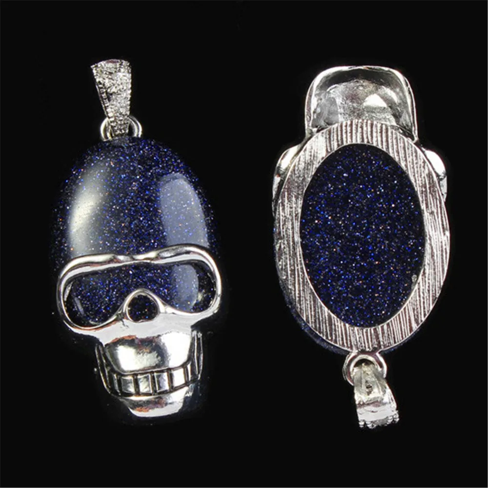 Новинка 6 шт. оптовая продажа из друзы череп натуральный камень ожерелье s кулон