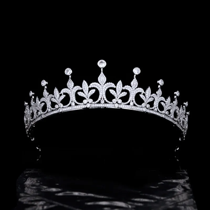 

Zircon Iris Vintage Bridal Crown Wedding Headdress Bride CZ Tiaras Wedding Jewelry Accessories HQ0353