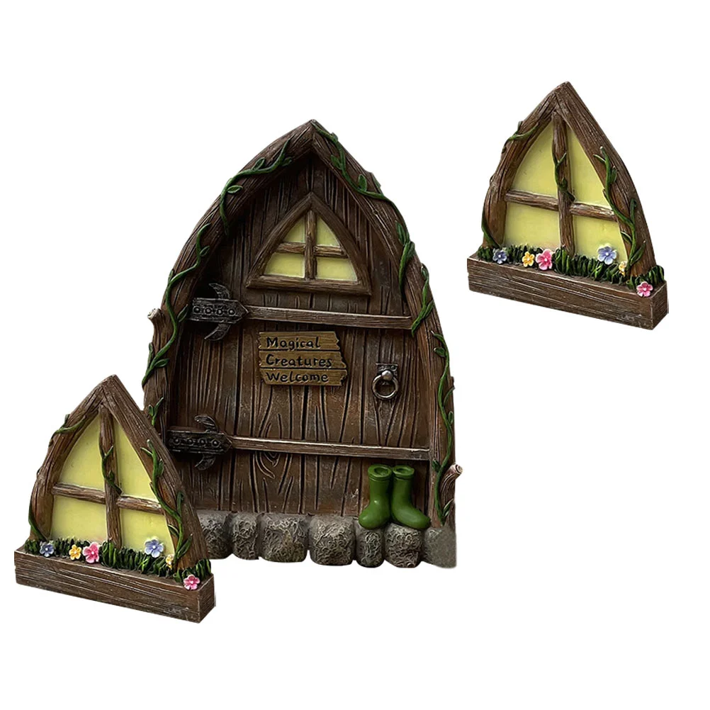

1Set Luminous House Window Adornment Creative Outdoor Yard Decor Resin Craft