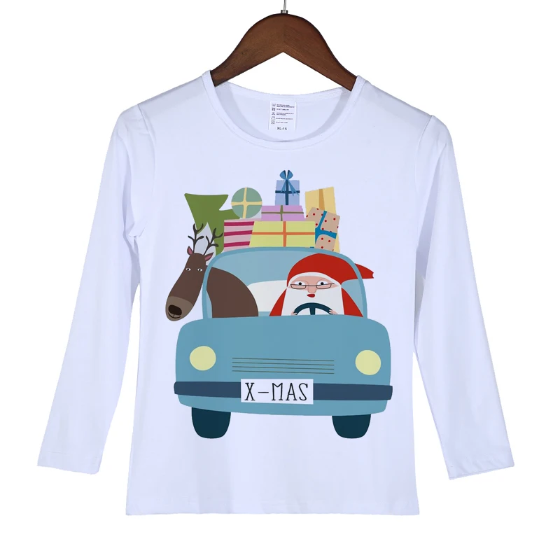 Rocket santa t-shirt New Brand Quality Baby Boy girl Clothe Christmas Santa Claus printed Long Sleeve t shirt unisex O-20