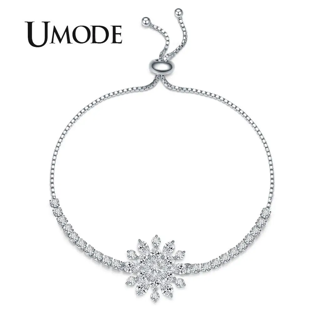 UMODE фейерверк CZ хрустальные браслеты для женщин Femme модные теннисные и свадебные