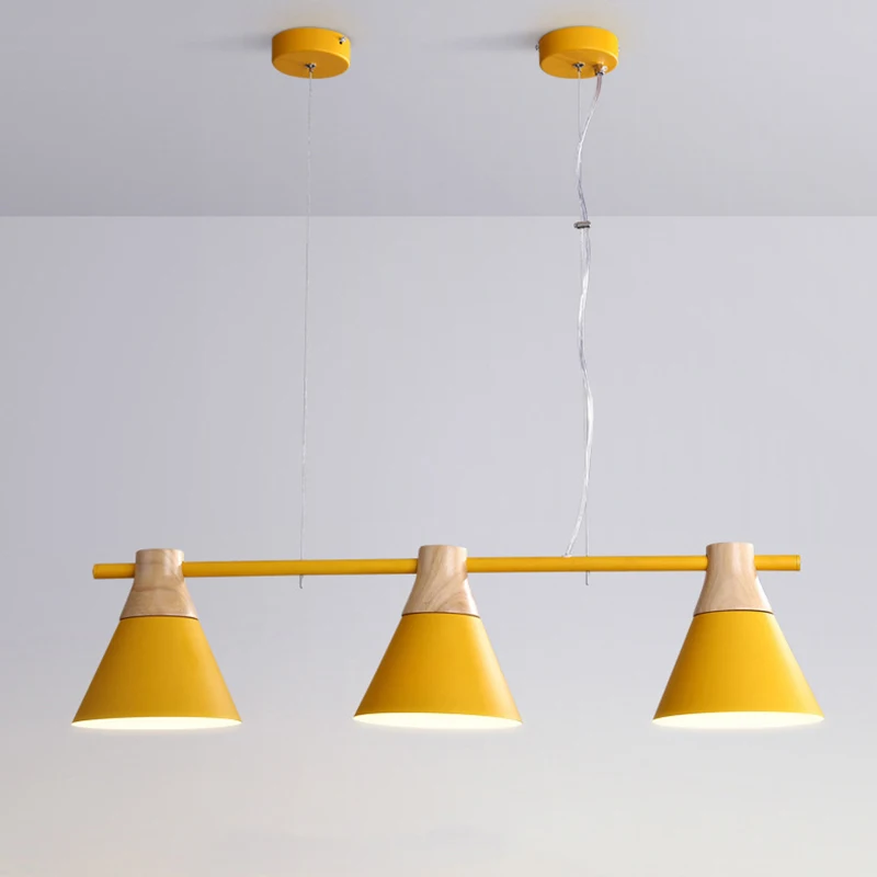 Скандинавская простая индивидуальная 3 светильника из массива дерева E27/E26