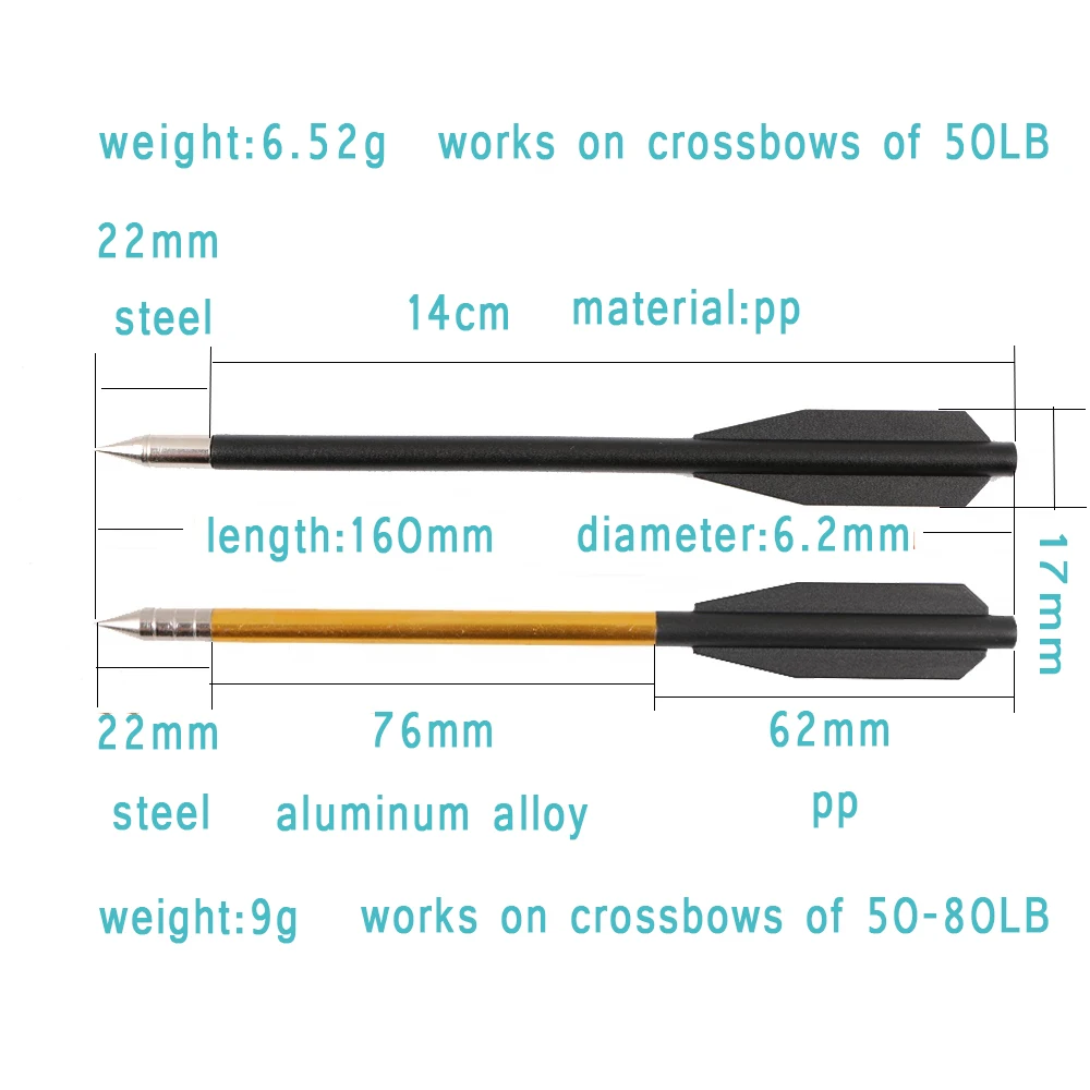

24/36/48pcs 6.5'' Accurate Arrows Aluminum Alloy Shaft Outdoor Hunting Arrow Archery Hunting For 50-80LB Crossbow Shooting