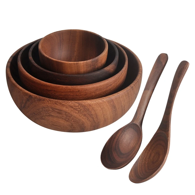 

Acacia Wood for Fruits, Salads and Noodle, Salad Wooden Bowl