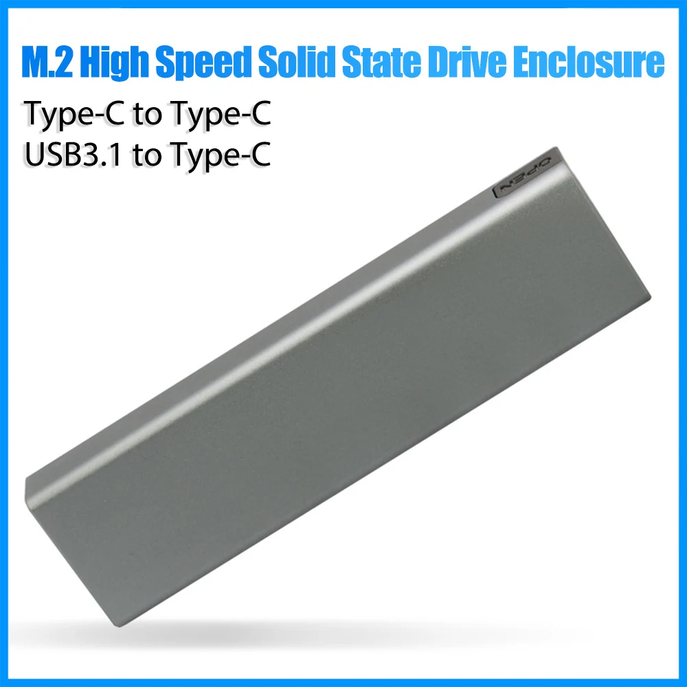 

M.2 SSD Enclosure Portable SSD USB3.1 Type-C Solid State Drive Enclosure Supports NVMe / SATA Two Protocols