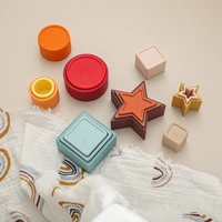baby toy soft building blocks silicone geometric shapes construction toy bpa free teethers educational montessori stacking toys