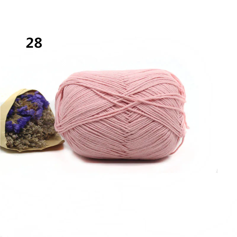 28 5pcs 5 шт. хлопок ручная вязка пряжа Органическая чесаная пряжа для вязания моющаяся Рекомендуемая иглы для вязания крючком № 2 - Цвет: 28 5pcs