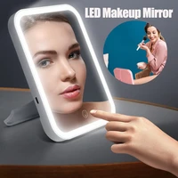 led makeup mirror with light touch screen 3 color vanity usb powered desktop portable bathroom decoration dressing table lamp