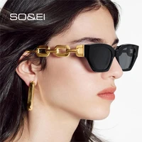 soei ins popular fashion cat eye sunglasses women retro chain legs men punk shades uv400 trending sun glasses
