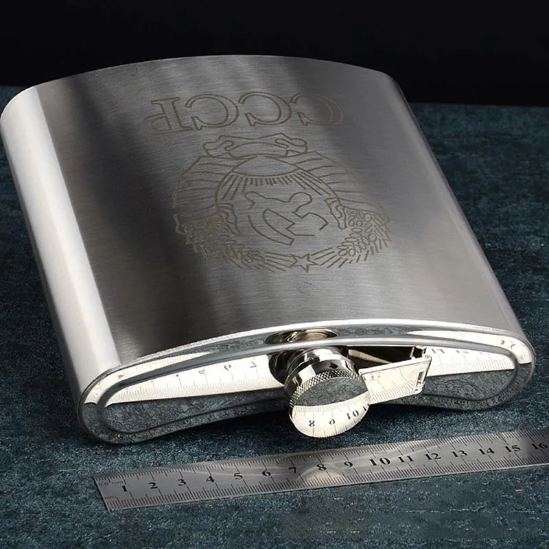 Wholesale stainless steel hip flask 2 kg outdoor portable metal white wine bottle Russian kettle 38 oz flat | Дом и сад