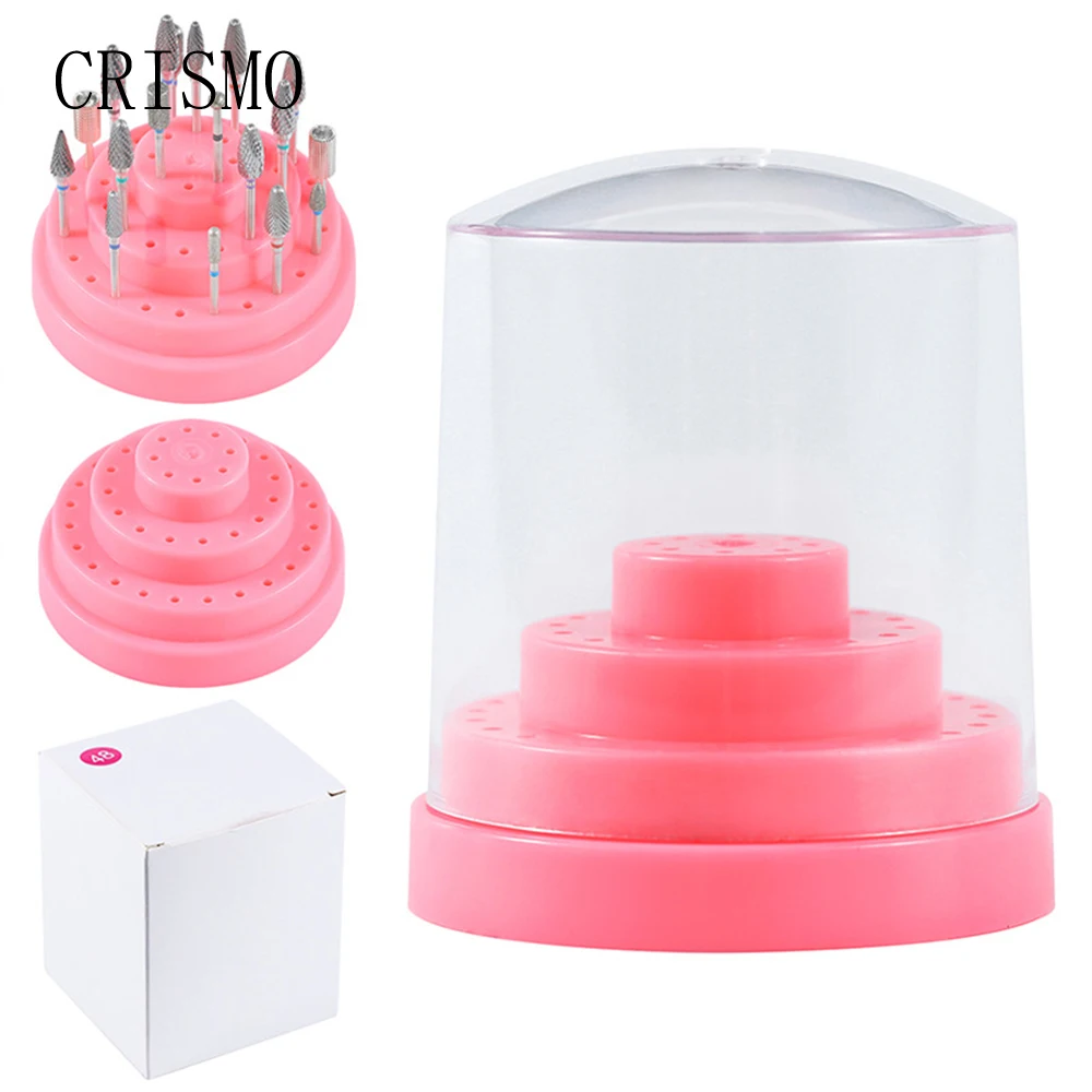 

CRISMO Acrylic Nail Drill Bit Storage Box Empty Stand Display Container Nail Case Cutter Milling Machine Manicure Accessories