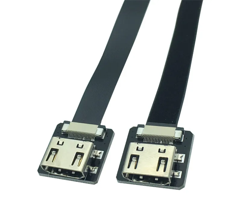 

FPV HDMI Male to Male & Female 90 degree Adapter FPC Ribbon Flat HDMI fpv Cable Pitch 20pin Plug Connector