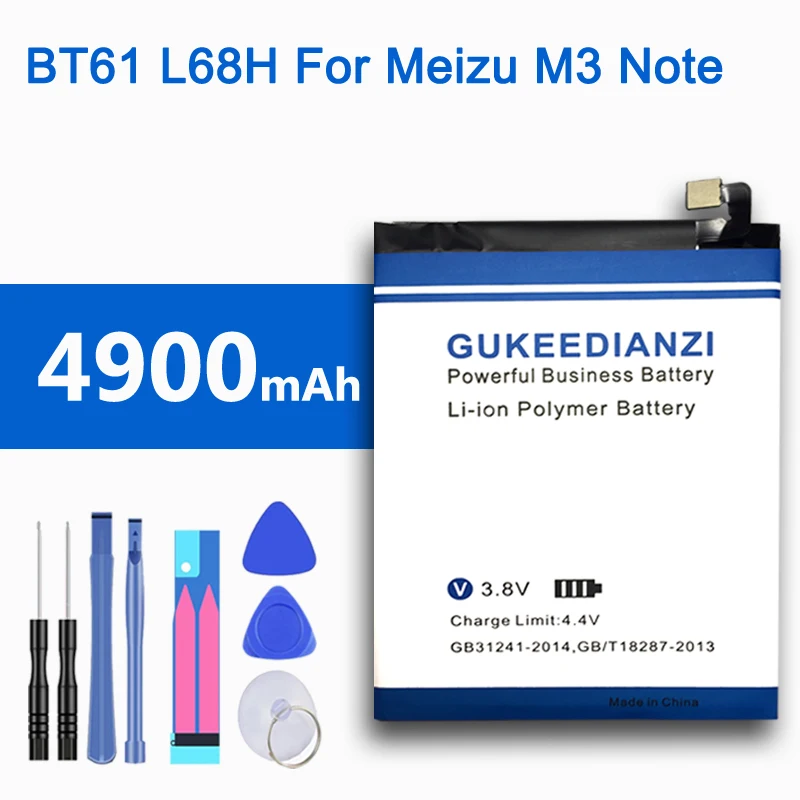 Новый Сменный аккумулятор GUKEEDIANZI BT61 (версия L) 4900 мАч для Meizu Meizy M3 Note L681H L681Q L681