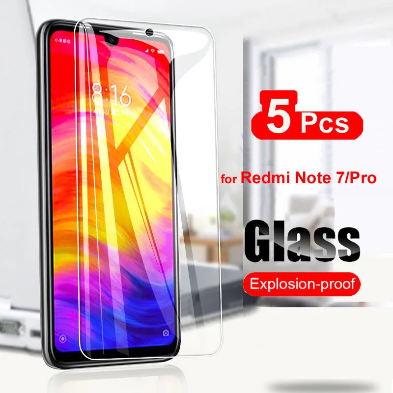 

5Pcs Tempered Glass For Xiaomi Redmi Note 7 Pro Screen Protector Toughened Glass For Xiaomi Redmi Note 7 Protective Film 9H