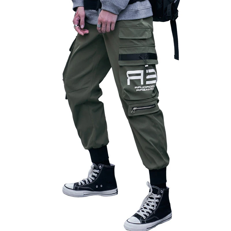 

Nice Pop Cargo Pants Autumn Winter Men's High Street Popular Logo Multi-pocket Casual Pants Fashion Thickened Small Leg Pants