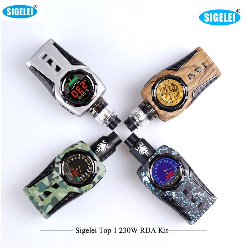 Оригинальные электронные сигареты Sigelei Top1 RDA комплект 230 Вт контроль температуры