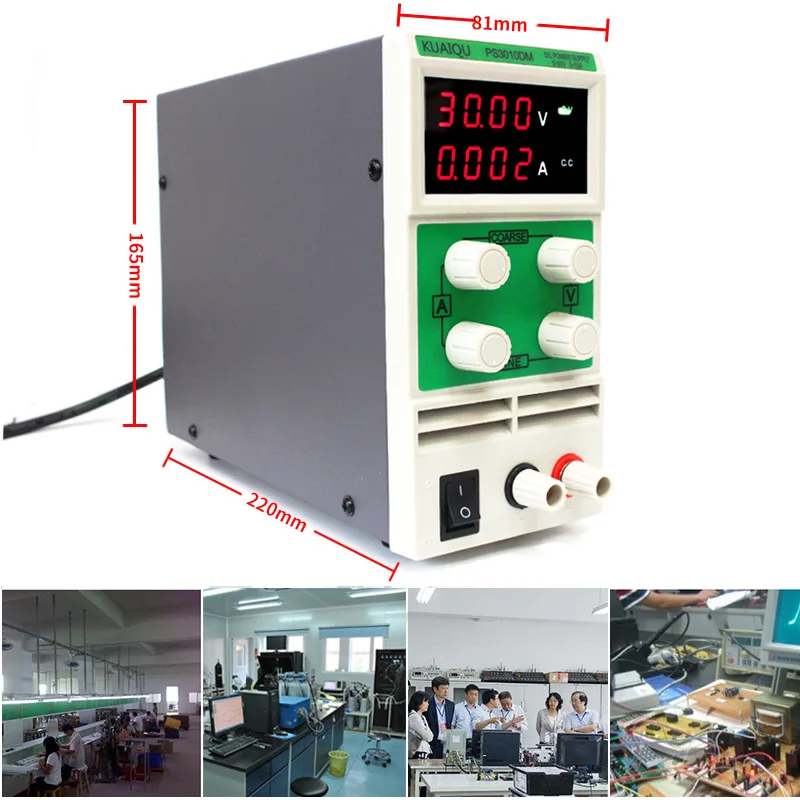 Mini Adjustable DC Power Supply laboratory Power Supply Digital Variable Voltage regulator 30V 10A 4 led display PS3010DM