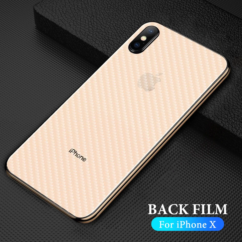 3D защитная задняя пленка для iPhone X XS MAX XR из углеродного волокна MAX|Защитные стёкла