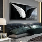 Черно-белый плакат с крыльями ангела, холст, художественные плакаты и принты, настенные картины, художественные картины для декора гостиной