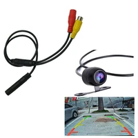 1pcs car reverse backup camera 4 pin male to female connector rca cvbs wire signal power adapter harness