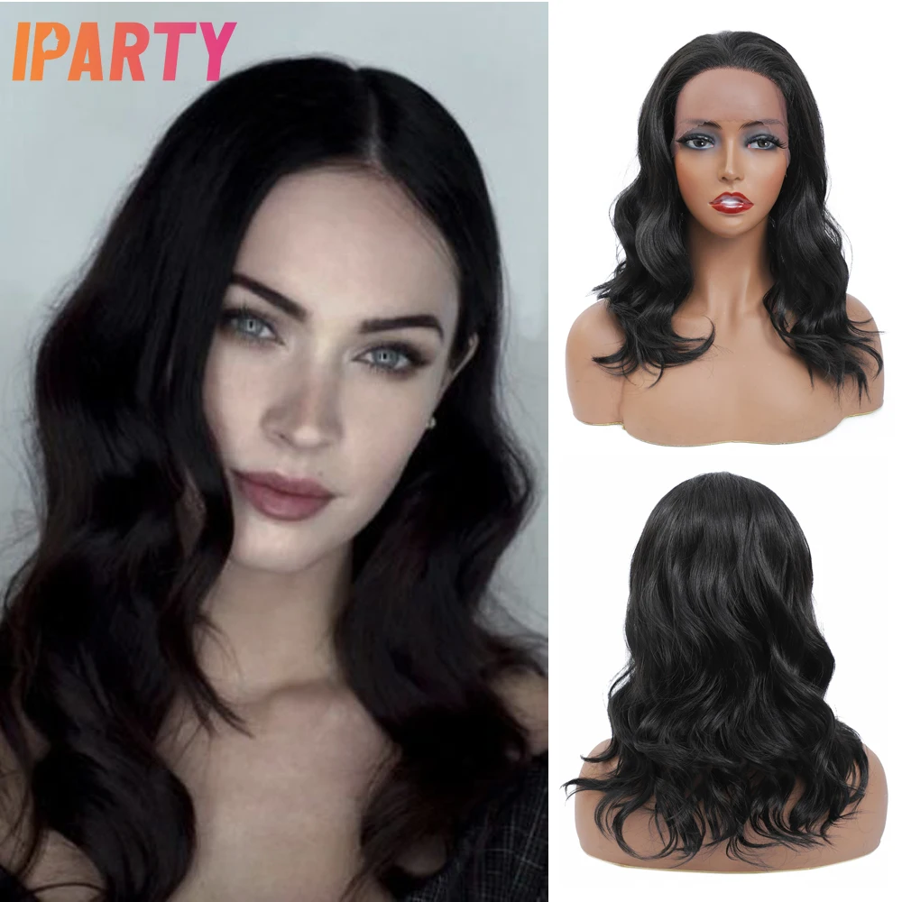 

Lace Front Wig Free Part Synthetic Wigs For Women Body Wave Medium Length Soft Hair Heat Resistant Fiber Daily Cosplay IPARTY