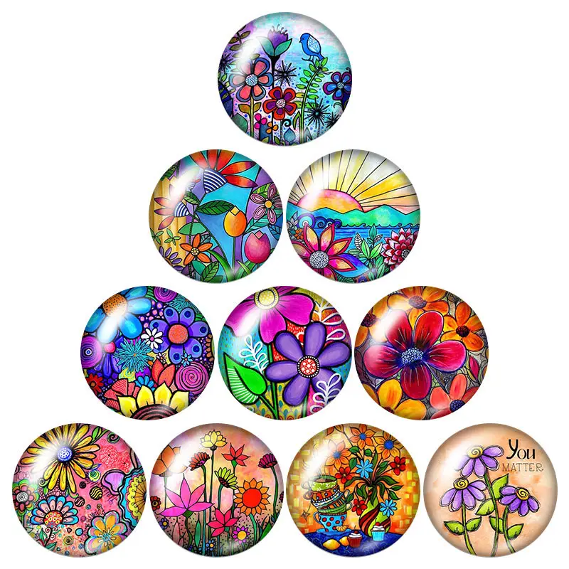 Картина маслом стильная ваза с цветами кот собака Маргаритка 12 мм/16 мм/18 мм/25 мм