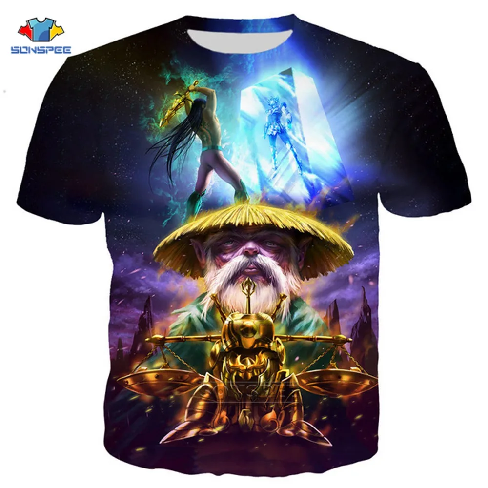 Футболка Мужская/женская с 3D принтом аниме Сен Сейя коротким рукавом|Мужские