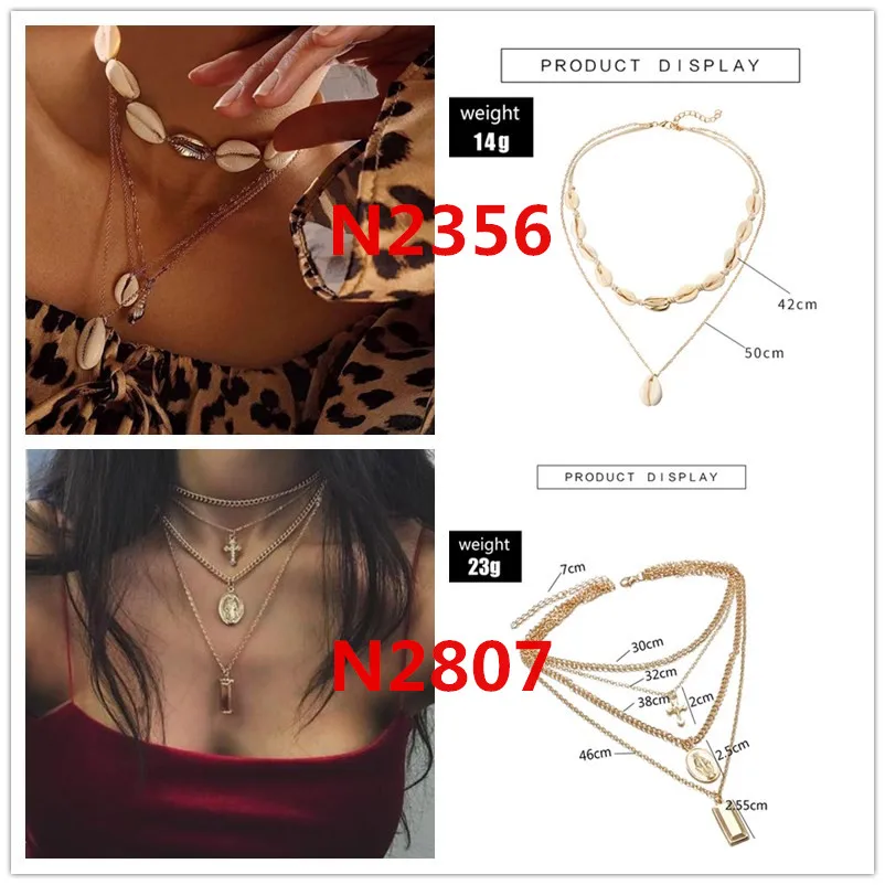 Ожерелье с длинной цепочкой женское чокер многослойный прямоугольный подвеской