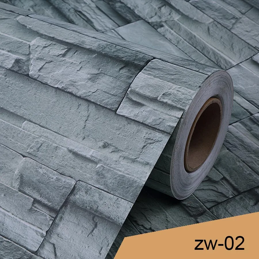 ZW-02 Водонепроницаемая 3D стереонаклейки винтажная кирпичная текстура самоклеющиеся обои для гостиной спальни комнаты украшения стены стикеры - Цвет: ZW-02