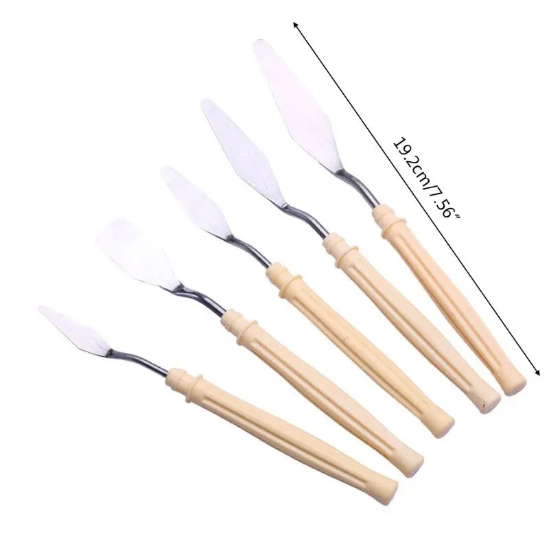 

5pcs/set Oil Painting Palette Knife Professional Stainless Steel Scraper Spatula Art Supplies