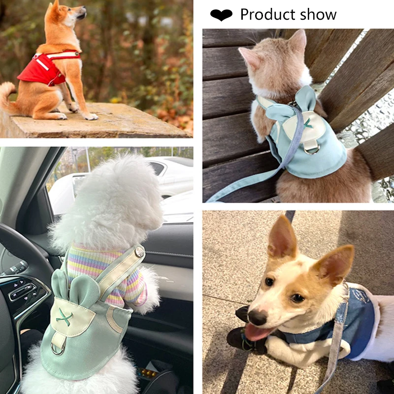 Собачья шлейка с поводком Регулируемый жилет ходьба поставок из мягкой дышащей