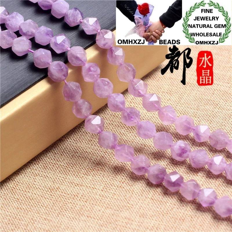 

OMHXZJ Wholesale ZB218 5-6 7-8 9-10mm DIY Bracelet Necklace Jewelry Accessories Natural Stone Fine Lanvender Amethyst Cut Beads