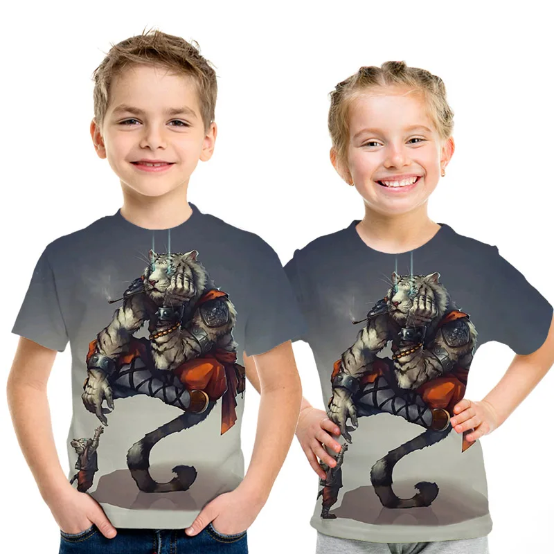 picture color Уличная одежда с 3D принтом детская футболка с изображением короля льва Летняя Повседневная рубашка с короткими рукавами и изображением Льва для мальчиков и девочек - Цвет: picture color