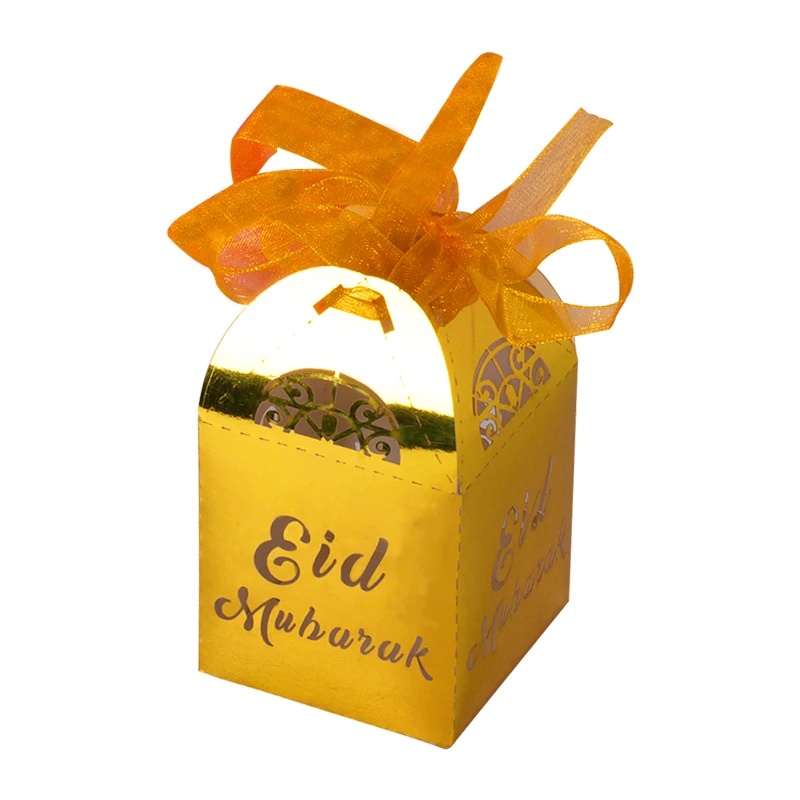 Eid бумажная коробка конфет украшения на Рамадан Мубарак Подарочная Карим