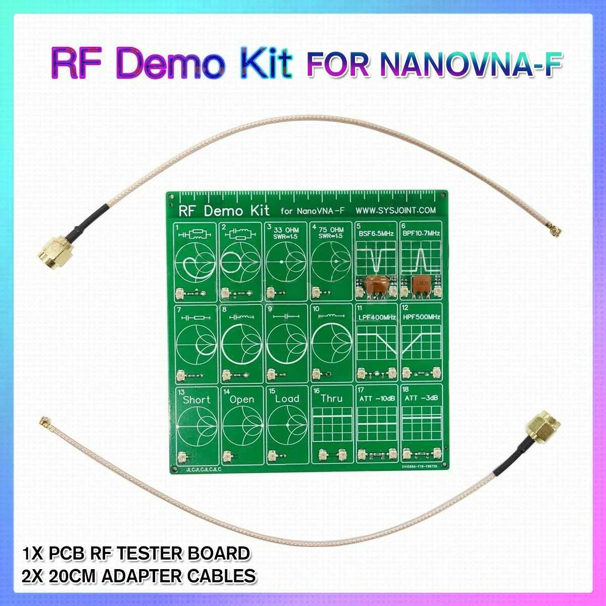

3Pcs/Set PCB RF Tester Board Demo Kit NanoVNA RF Tester Board Filter Attenuator for NanoVNA-F Vector Network Anaylzer