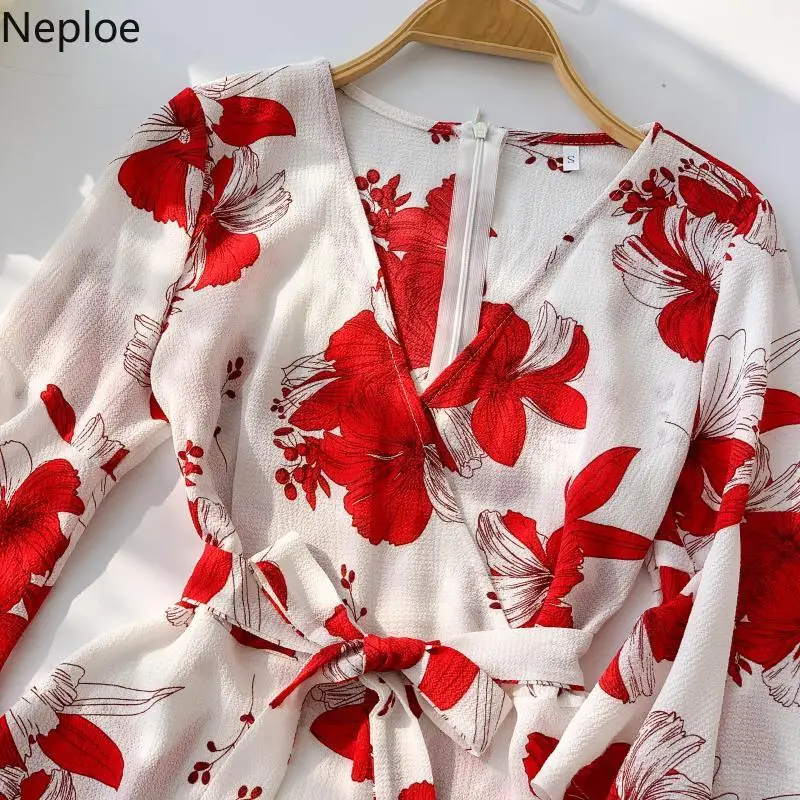 Nepole из шифона с цветочным принтом для женщин комбинезоны свободного покроя v