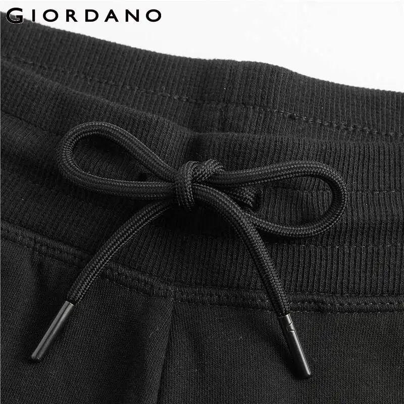 Мужские эластичные брюки Giordano на шнурке с карманами ребристые манжеты