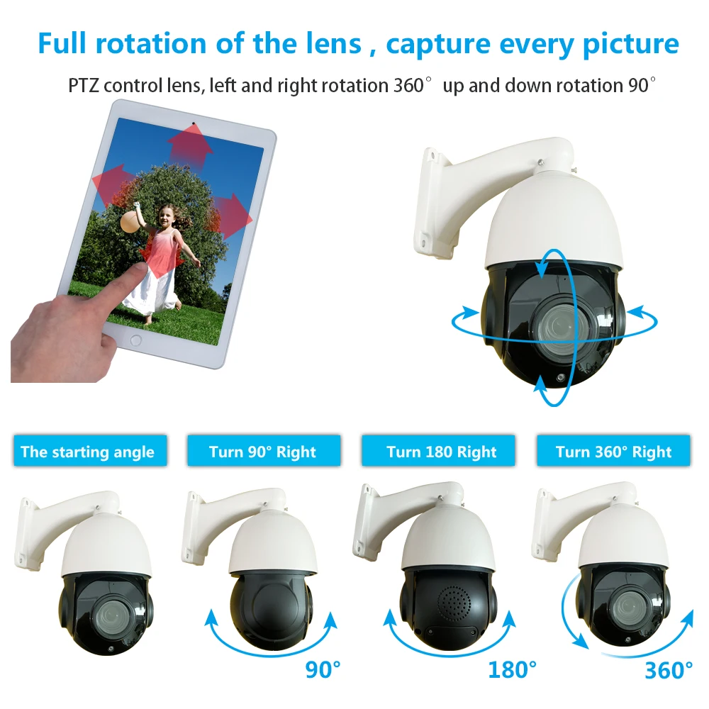 8MP 4K Mini PTZ IP Camera 30X Zoom Video Surveillance Onvif H.265 P2P Speed Dome POE 360Degree Rotation With SD Card Slot | Безопасность