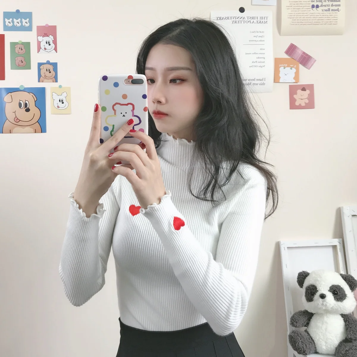 

Real 2021 Autumn and Winter New Slim Pullover Long