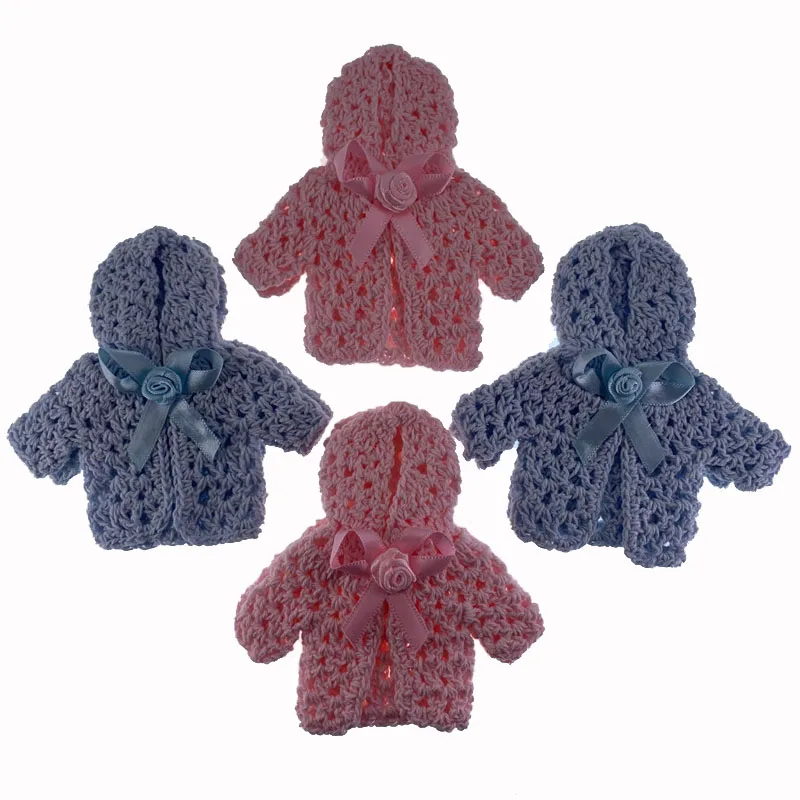 6/12 ручной миниатюрный шапка вязанная крючком свитер детского дня рождения