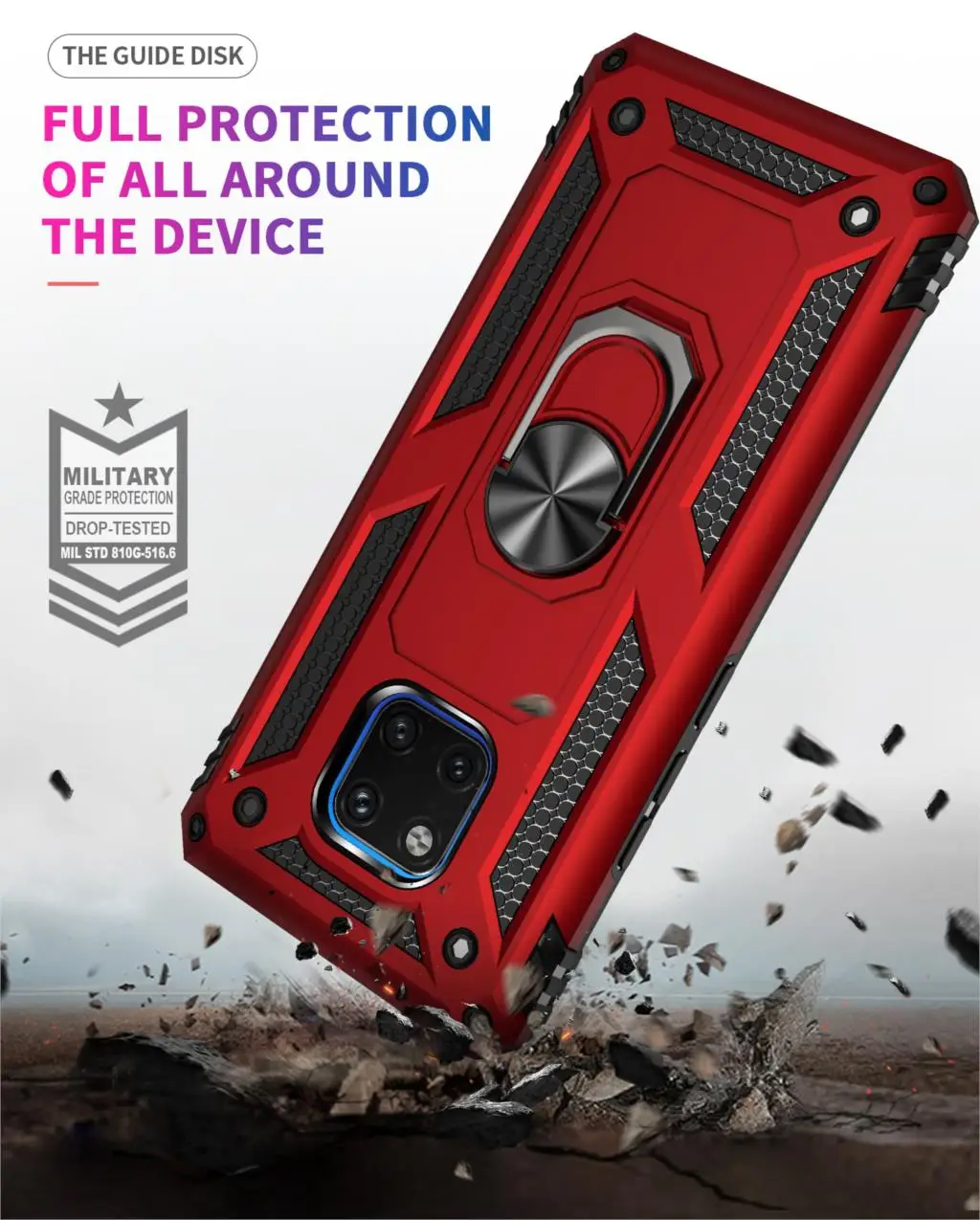 Shockproof Car Holder Ring Magnet Case for Huawei Mate 20 Pro RS Porsche Design Rugged Armor Hybrid Protector Cover | Мобильные