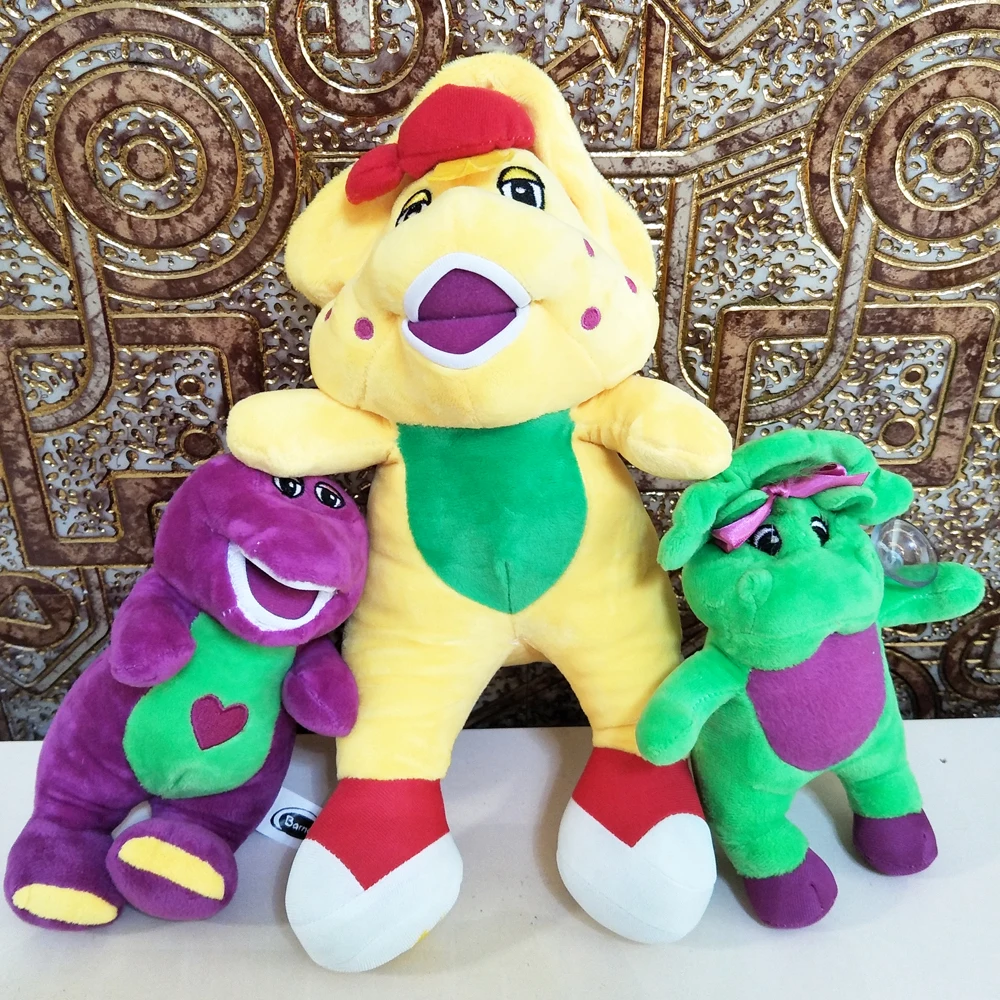 Желтый зеленый фиолетовый динозавр Барни детские мягкие плюшевые игрушки