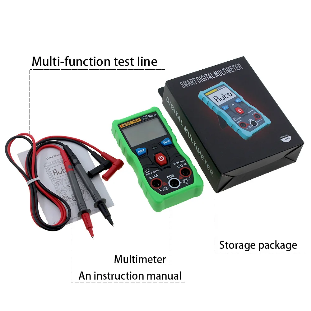 

Digital Multimeter DC AC Voltmeter Current Tester Meter with Diode Continuity Test Automatic Multi Function Anti-Burn FE