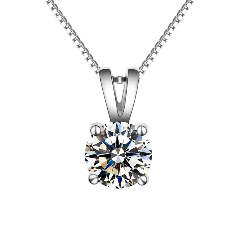 BOEYCJR 925 серебро 1ct/2ct F цвет Муассанит VVS помолвка элегантный свадебный кулон ожерелье для женщин Подарок на годовщину