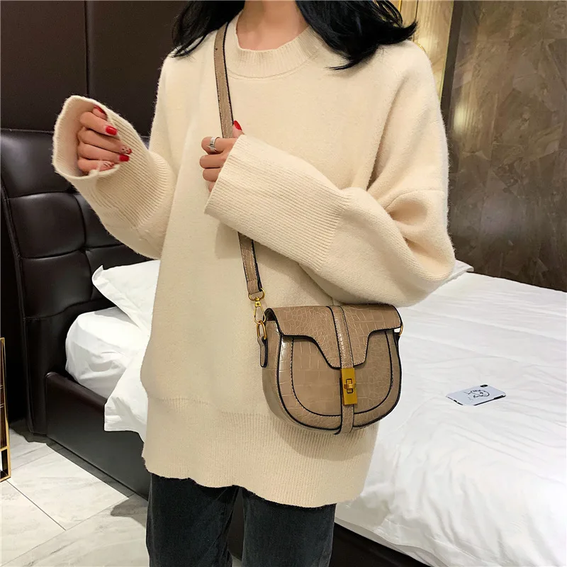 Осенняя шикарная текстурная сумка для женщин новинка 2019 корейская модная