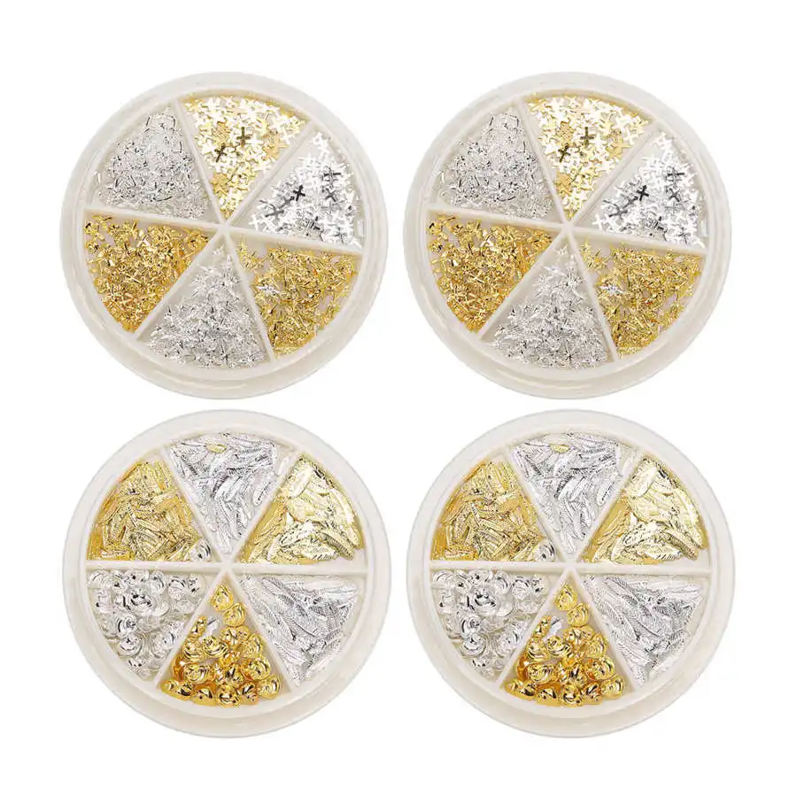 

2 Box Stylish Nail Art Decoration DIY Metal Shiny Nail Ornaments DIY Manicure Tool Nail Art Accessories