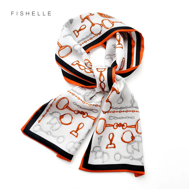 

Шарф женский из натурального шелка, на цепочке