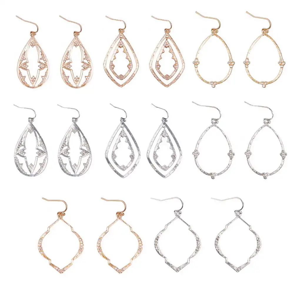 

Fall Earrings 2020 Crystal Embellished Zinc Alloy Teardrop Starshine Earrings Statement Jewelry Christmas Earrings for Women