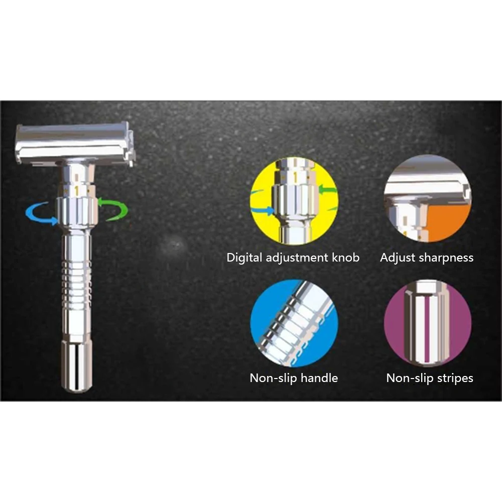 Мужская Ручная бритва с длинной ручкой двойным острым лезвием для волос на лице